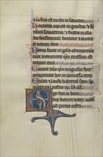 Initial E: A Prophet Holding a Scroll; Bute Master, Franco-Flemish, active about 1260 - 1290, Paris, written, France