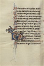 Initial T: Two Angels Kneeling in Prayer; Bute Master, Franco-Flemish, active about 1260 - 1290, Paris, written, France