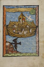 Noah's Ark; Norfolk perhaps, written, East Anglia, England; illumination about 1190; written about 1490; Tempera colors