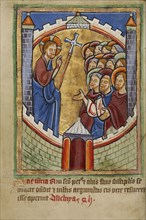 Christ Appearing to the Apostles; York perhaps, illuminated, Northern, England; illumination about 1190; written about 1490