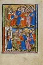 David Bringing the Ark of the Covenant to Jerusalem; Norfolk perhaps, written, East Anglia, England; illumination about 1190