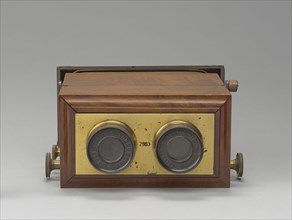 Stereoscope, reversible in box, R. & J. Beck, British, 1865 - 1891, French; London, England; after 1865; Wood, brass, glass