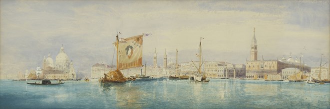 The Saint Mark's Basin, Venice; James Holland, English, 1799 - 1870, England; about 1860; Watercolor over pencil, heightened