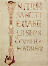 Decorated Incipit Page; Farfa, Lazio, Italy; about 1100; Tempera colors and red ink on parchment; Leaf: 31 x 22.7 cm