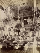 Interior of Chowmahlia Palace; Lala Deen Dayal, Indian, 1844 - 1905, India; 1888; Gelatin silver print; 27 x 21 cm
