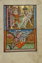The Expulsion; Norfolk perhaps, written, East Anglia, England; illumination about 1190; written about 1490; Tempera colors