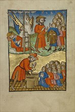 Jacob and Joseph; Norfolk perhaps, written, East Anglia, England; illumination about 1190; written about 1490; Tempera colors