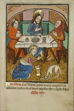Christ in the House of the Pharisee; Norfolk perhaps, written, East Anglia, England; illumination about 1190; written