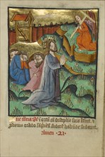 The Agony in the Garden; Norfolk perhaps, written, East Anglia, England; illumination about 1190; written about 1490; Tempera