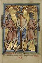The Scourging of Christ; York perhaps, illuminated, Northern, England; about 1190 - 1200 and text about 1480 - 1490; Tempera