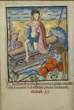 The Resurrection; Norfolk perhaps, written, East Anglia, England; illumination about 1190; written about 1490; Tempera colors