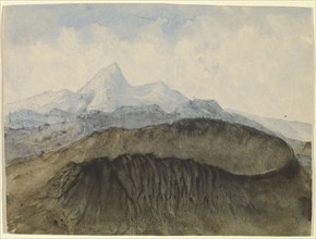 A Volcano in Auvergne; Aurore Dudevant, George Sand, French, 1804 - 1876, France; 1874; Watercolor on paper; 11.4 x 15.2 cm