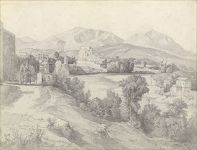 View of Benevento; Edmund Kanoldt, German, 1845 - 1904, Italy; 1874; Graphite; 33 x 43.3 cm, 13 x 17 1,16 in