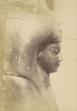 Close-up of the Sarcophagus of the Queen Aah-Hotep, Profile, Théodule Devéria, French, 1831 - 1871, France; 1859; Albumen