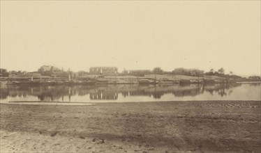 Overview of Luxor taken from the Opposite Bank; Théodule Devéria, French, 1831 - 1871, France; 1865; Albumen silver print