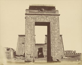 Portal of the Temple of Khonsu, Karnak; Théodule Devéria, French, 1831 - 1871, France; 1859 - 1862; Albumen silver print