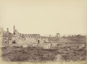 Overview of Karnak including Tothmes III's Covered Walk; Théodule Devéria, French, 1831 - 1871, France; 1859 - 1862; Albumen