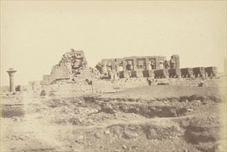Overview of Karnak including Tothmes III's Covered Walk; Théodule Devéria, French, 1831 - 1871, France; 1859 - 1862; Albumen