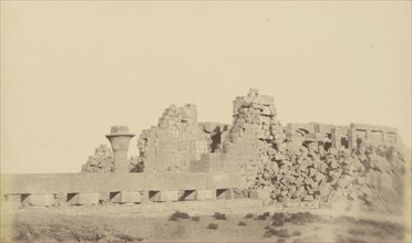 Tothmes III's Covered Walk, Karnak; Théodule Devéria, French, 1831 - 1871, France; 1859 - 1862; Albumen silver print