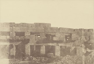Close-up View of Tothmes III's Covered Walk, Karnak; Théodule Devéria, French, 1831 - 1871, France; 1859; Albumen silver print