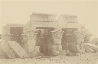 Close View of the Pillars of the Temple of Ombos; Théodule Devéria, French, 1831 - 1871, France; 1865; Albumen silver print