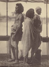 Portrait of Three Native Men Standing in Profile; Théodule Devéria, French, 1831 - 1871, France; 1865; Albumen silver print