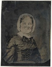 Portrait of woman in white hat; United States; 1860s - 1880s; Hand-colored tintype; Sheet: 21.2 x 16.4 cm, 8 3,8 x 6 7,16 in