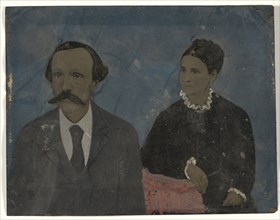 Portrait of couple; United States; 1860s - 1880s; Hand-colored tintype; Sheet: 16.5 x 21.5 cm, 6 1,2 x 8 7,16 in