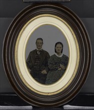 Portrait of young couple; United States; 1860s - 1880s; Hand-colored tintype; 18.9 × 14 cm, 7 7,16 × 5 1,2 in