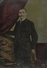 Portrait of man; United States; 1860s - 1880s; Hand-colored tintype; Sheet: 35.9 x 25.4 cm, 14 1,8 x 10 in