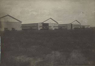 Airplanes and hangers; Fédèle Azari, Italian, 1895 - 1930, Italy; 1914 - 1929; Gelatin silver print; 11.5 x 16.3 cm