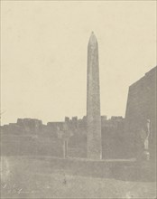 Louqsor, Obélisque, Côté Ouest, John Beasly Greene, American, born France, 1832 - 1856, negative: Egypt; 1854; Salted paper