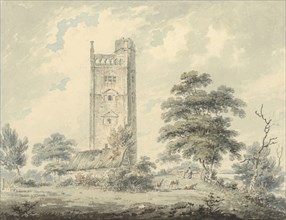Freston Tower, Suffolk; Edward Dayes, English, 1763 - 1804, Britain; about 1785; Watercolor over pencil; 16.5 × 21.6 cm, 6 1,2