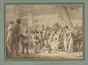 Compositional drawing for Entrance to the Jardin Turc; Louis-Léopold Boilly, French, 1761 - 1845, France; about 1810 - 1812