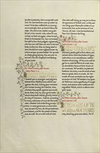 Decorated Text Page; Madelyn Walker, English, active 1930s, England; about 1930; Gold leaf, tempera colors, and pen and black