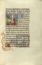 Saint Apollonia; Master of Jacques de Besançon, French, active about 1480 - 1500, Paris, France; about 1500; Tempera colors