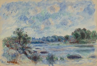 Landscape at Pont-Aven; Pierre-Auguste Renoir, French, 1841 - 1919, France; 1892; Watercolor and gouache; 20.7 x 28.9 cm