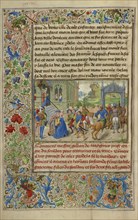 Gracienne Takes Leave of Her Father the Sultan; Lieven van Lathem, Flemish, about 1430 - 1493, David Aubert, Flemish, active