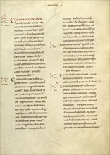 Text Page; Lorsch, Germany; about 826 - 838; Tempera colors on parchment; Leaf: Leaf: 31.6 x 24 cm, 12 7,16 x 9 7,16 in