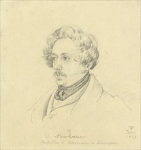 Portrait of Painter Jan Antoon Verschaeren, recto, Landscape, verso, Friedrich Preller, German, 1804 - 1878, Italy; 1829