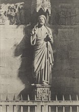 Statue of Christ, Reims Cathedral; Henri Le Secq, French, 1818 - 1882, France; negative 1851; print 1870s; Photolithograph