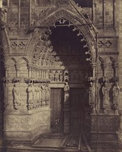Cathedrale d'Amiens. Portail principal. Porte de la Vierge.; Bisson Frères, French, active 1840 - 1864, Amiens, France; 1850s