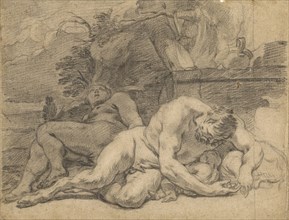 Night; Charles Le Brun, French, 1619 - 1690, France; about 1635 - 1642; Black chalk, incised for transfer; 18.8 × 23.4 cm