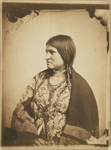 Portrait of a Dakota Sitter; J. E. Whitney, American, 1822 - 1886, United States; about 1862-1864; Salted paper print