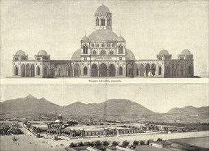 Esposizione Nazionale di Palermo del 1891-92. - Veduta generale degli edifici, Photomechanical process, 1890