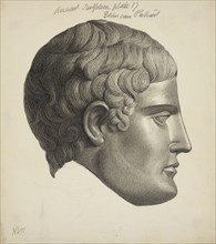 Etruscan head, side view, Society of Dilettanti drawings, prints, and letters, 1806-1880, Pencil on paper, between 1809 and 1835