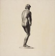 Statue of Apollo Didymaeus, or androgynous Apollo, stringing his bow, back view, Society of Dilettanti drawings, prints