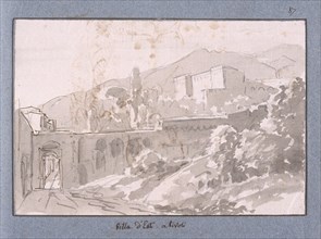 Villa d'Este a Tivoli, Dessins, Castellan, A. L., Antoine Laurent, 1772-1838, Pencil, ink and wash on paper, 1797-1799
