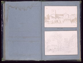 Two drawings: Proche Fiezolè and Landscape with buildings, Dessins, Castellan, A. L., Antoine Laurent, 1772-1838, Pencil