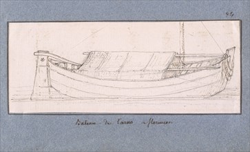 Bateau de l'Arno a Florence, Dessins, Castellan, A. L., Antoine Laurent, 1772-1838, Pencil on paper, 1797-1799